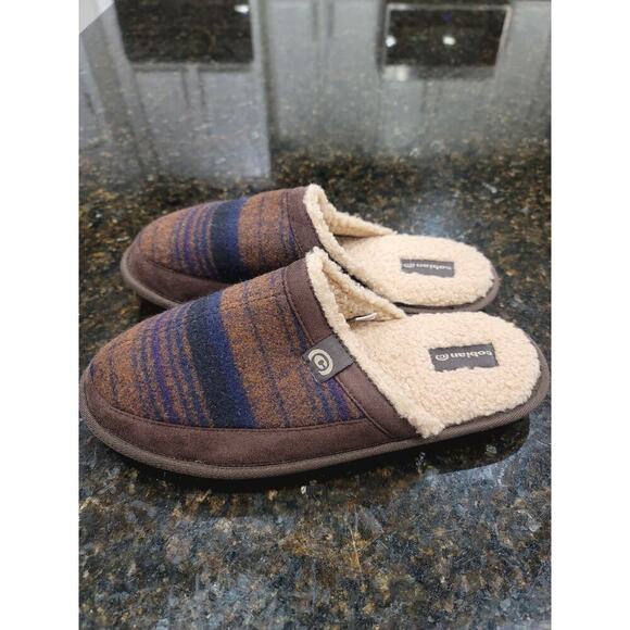 Cobian Mule Clogs Men's Size 11 Brown Striped Faux Fur Lined Round Toe Slip On - Picture 12 of 12